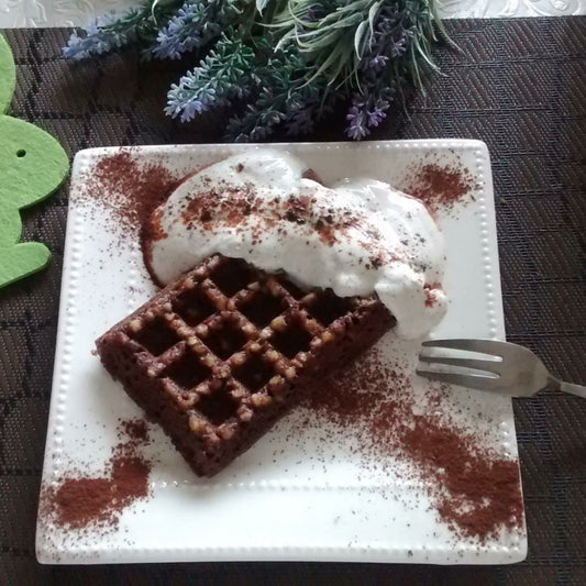 Belgische Schokowaffeln mit Vanillequarkcreme