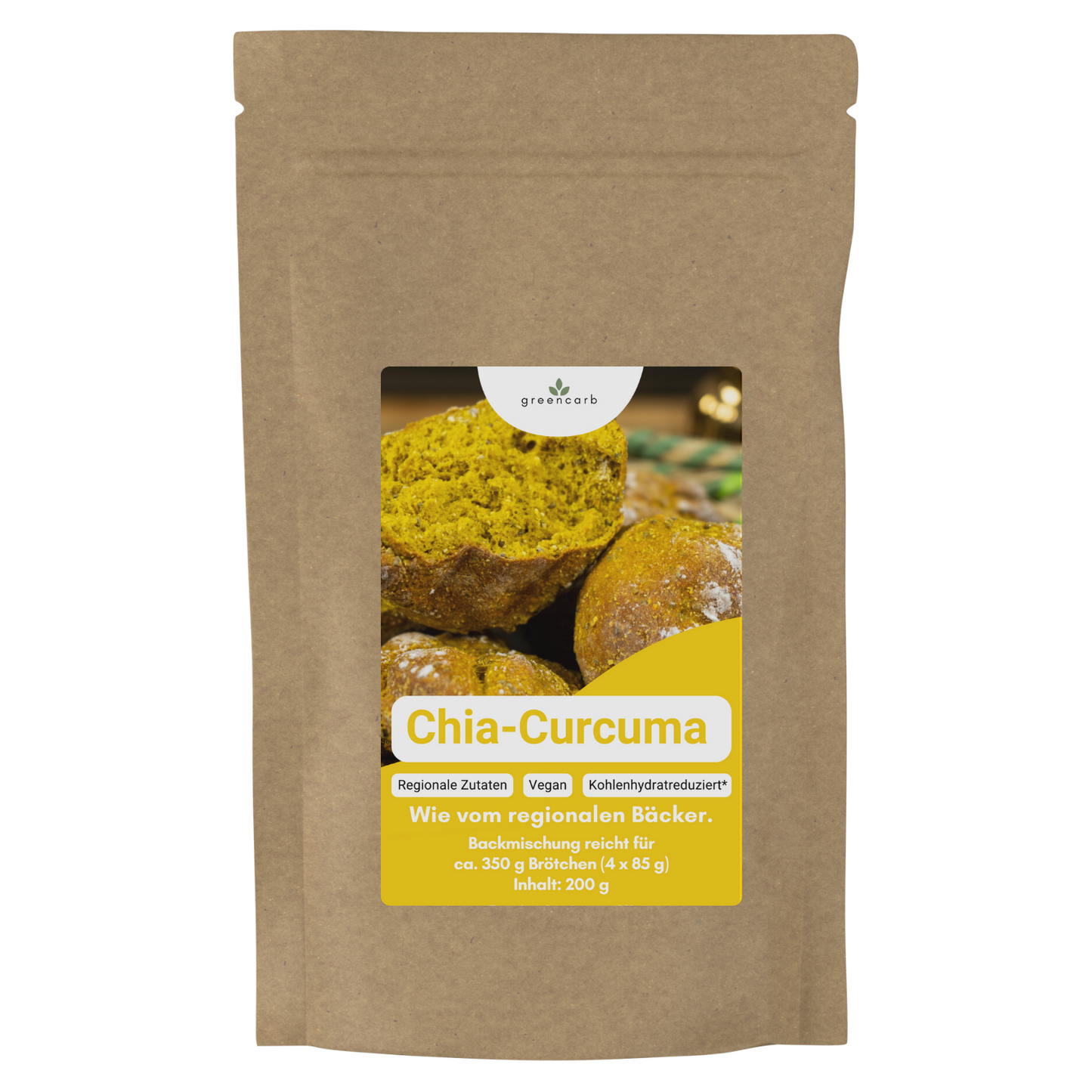 Greencarb® Brötchenbackmischung Rustikal, Vierkorn, Chia-Curcuma (3er Set)