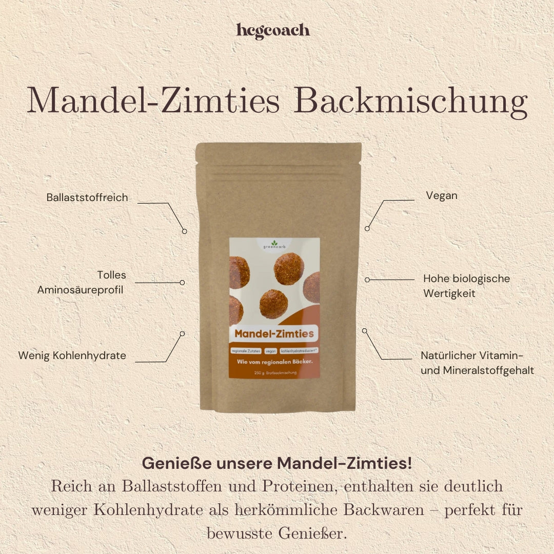 Greencarb® Mandel-Zimties Brot und Brötchenbackmischung (3er Set)