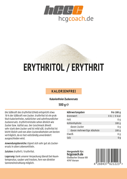 hCGC® Erythritol - Zuckerersatz kalorienfrei (500 g)