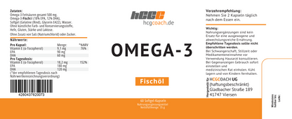 hCGC® Omega 3 Kapseln (60 Stück á 500 mg)